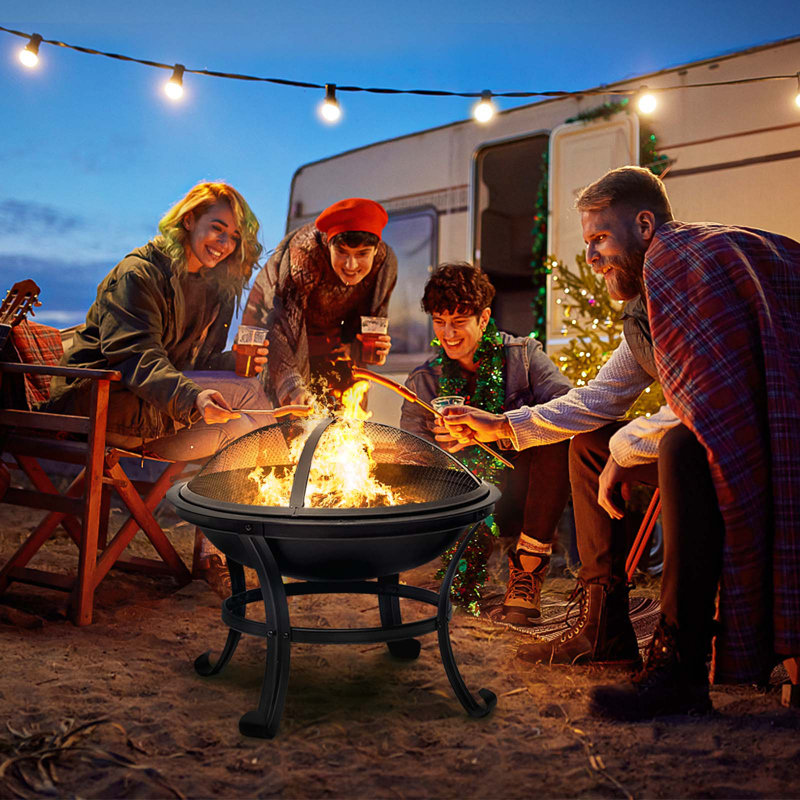 KingSo 20'' H x 22'' W Steel Wood Burning Outdoor Fire Pit & Reviews